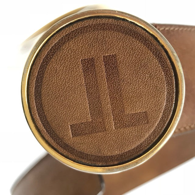 LANVIN ロゴバックル レザーベルト(茶)