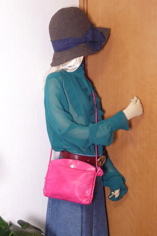 Lanvin ラム革ミニポシェットショルダー（ピンク）