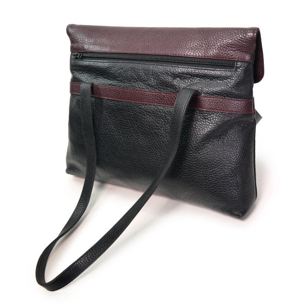 Lanvin バイカラー大型トートバッグ（黒×バーガンディ）