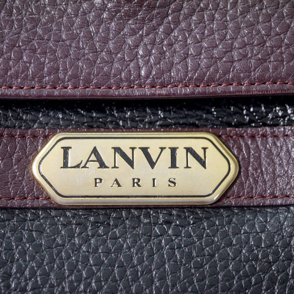 Lanvin バイカラー大型トートバッグ（黒×バーガンディ）