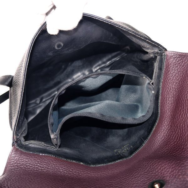 Lanvin バイカラー大型トートバッグ（黒×バーガンディ）