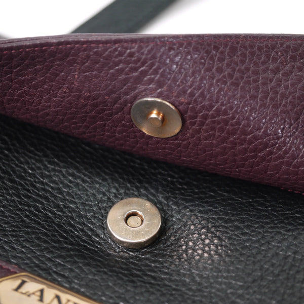 Lanvin バイカラー大型トートバッグ（黒×バーガンディ）