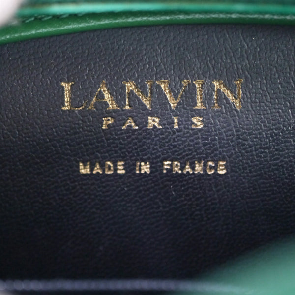 Lanvin 扇型ロゴプレート総革ショルダー（グリーン）