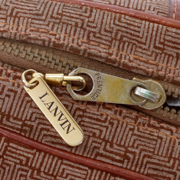 Lanvin 幾何学模様スエード横長ショルダー（茶）