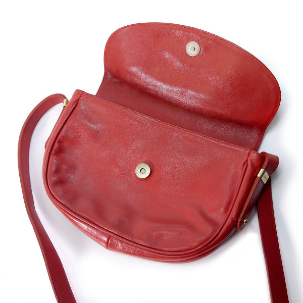 Lanvin クロコ型押しポシェットショルダー（赤）