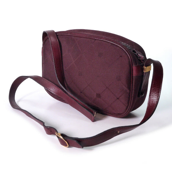 Lanvin ロゴ チェック柄ジャガードショルダー（ボルドー）