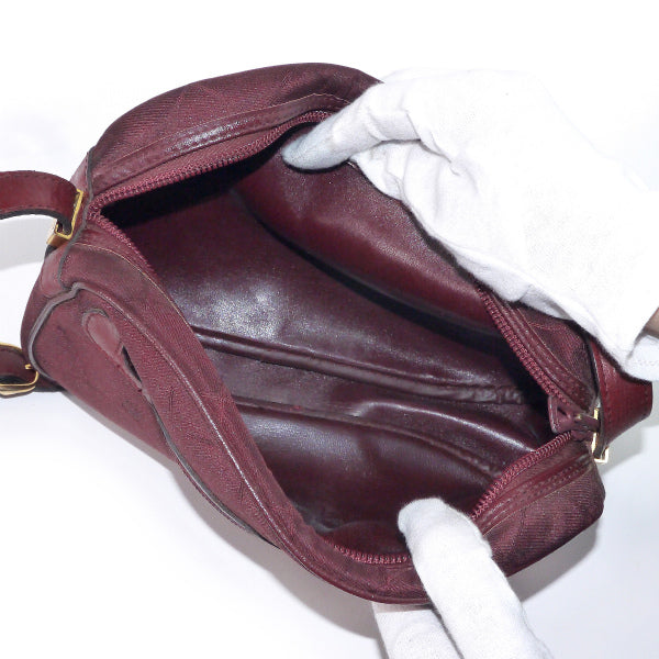 Lanvin ロゴ チェック柄ジャガードショルダー（ボルドー）