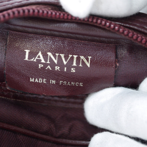 Lanvin ロゴ チェック柄ジャガードショルダー（ボルドー）