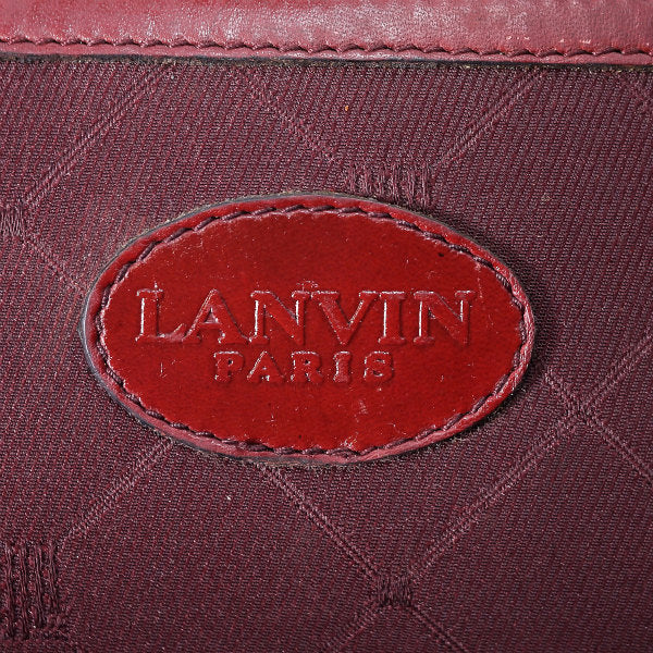 Lanvin ロゴ チェック柄ジャガードショルダー（ボルドー）