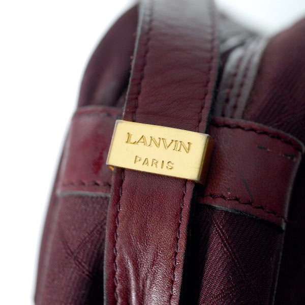 Lanvin ロゴ チェック柄ジャガードショルダー（ボルドー）