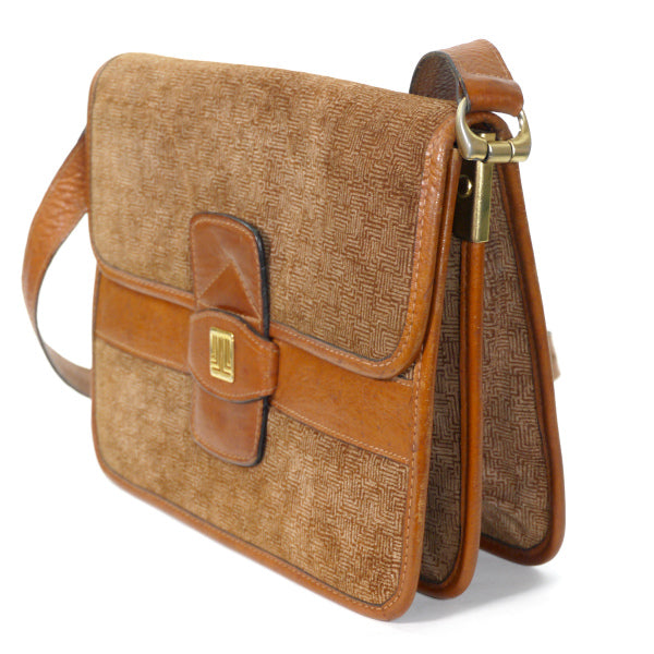 Lanvin 幾何学模様スエード アコーディオンショルダー（茶）