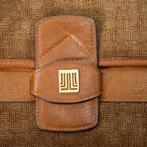 Lanvin 幾何学模様スエード アコーディオンショルダー（茶）