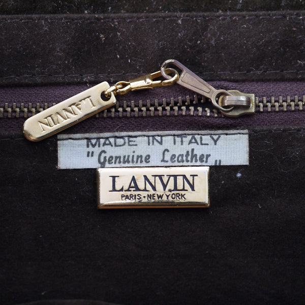 Lanvin ロゴ幾何学模様スエードワンショルダー（茶）