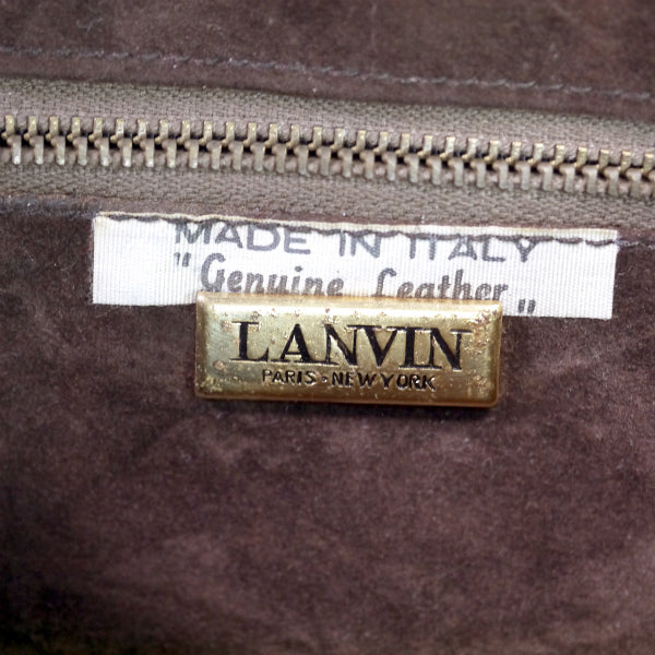 Lanvin 幾何学模様スエード アコーディオンショルダー（茶）