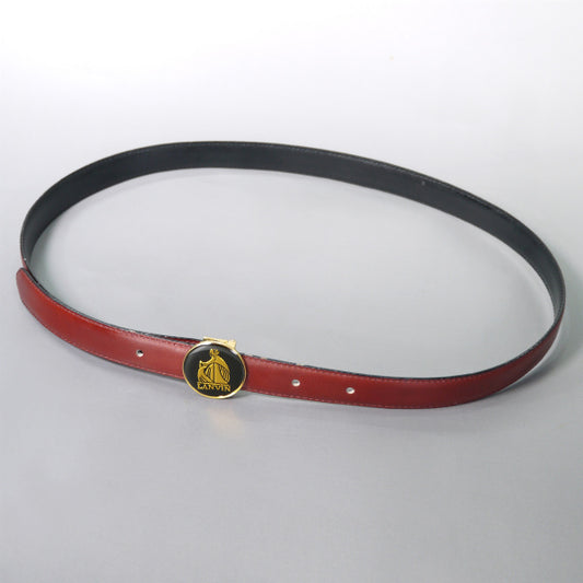 LANVIN ロゴバックル リバーシブルベルト（ボルドー/黒）