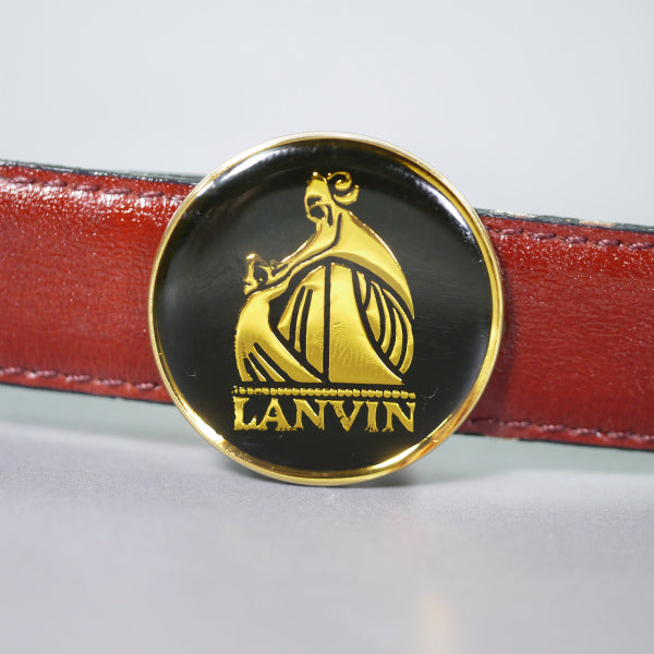 LANVIN ロゴバックル リバーシブルベルト（ボルドー/黒） – Vintage