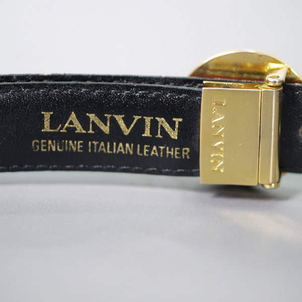 LANVIN ロゴバックル リバーシブルベルト（ボルドー/黒）