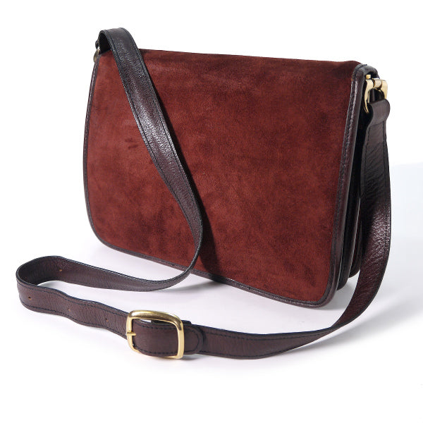 Lanvin アコーディオンショルダーバッグ（スエード/ワイン）