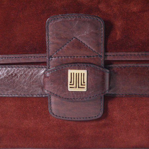 Lanvin アコーディオンショルダーバッグ（スエード/ワイン）