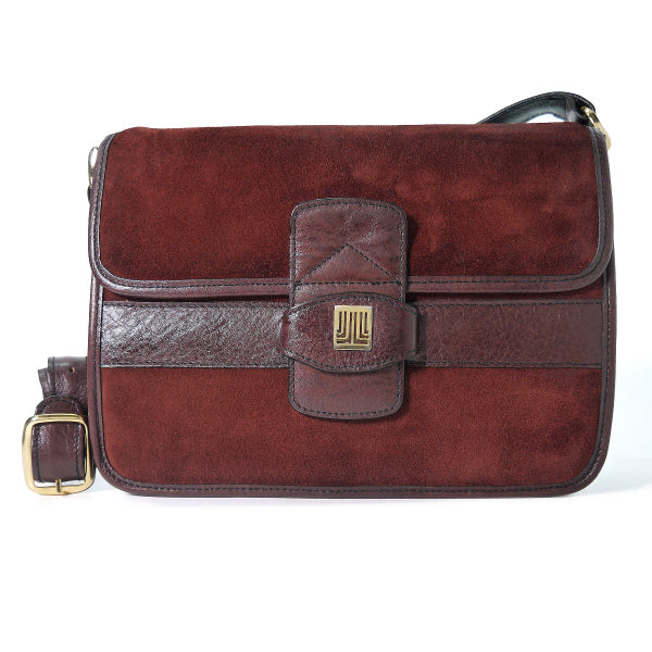 Lanvin アコーディオンショルダーバッグ（スエード/ワイン）