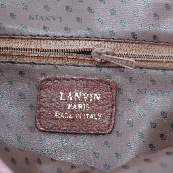 Lanvin 総革エキゾチックデザインショルダー（茶）
