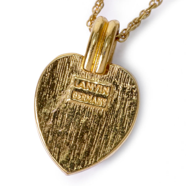 LANVIN　ブルーストーン ハートネックレス（ゴールド）