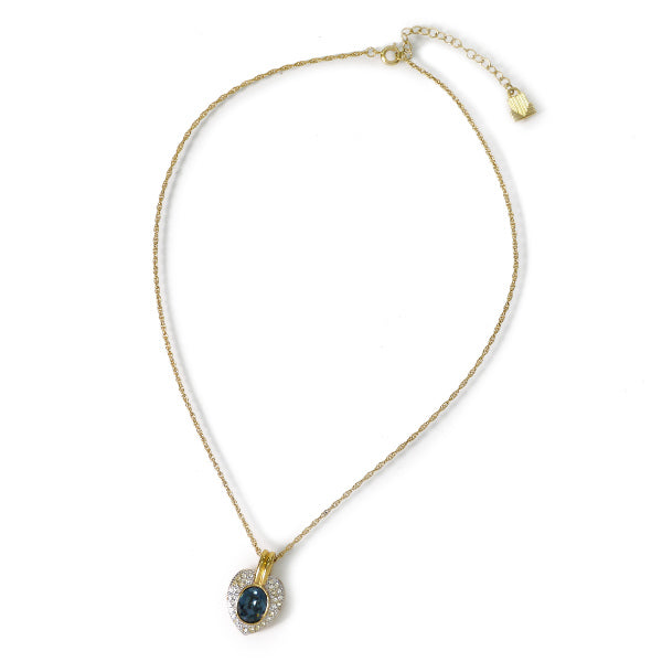 LANVIN　ブルーストーン ハートネックレス（ゴールド）