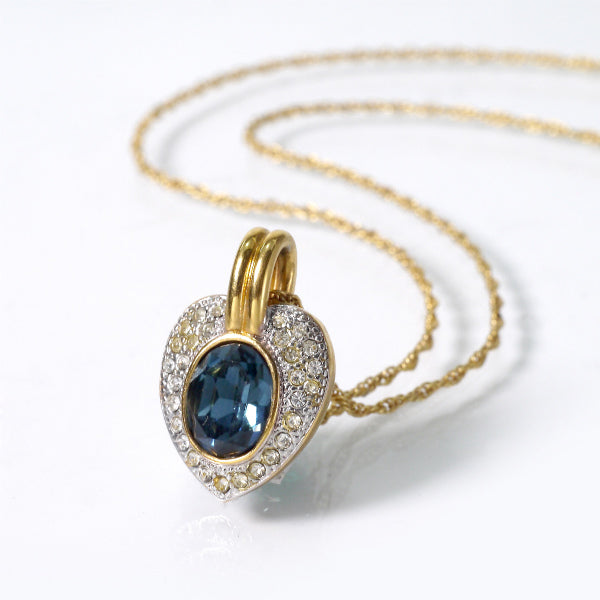 LANVIN　ブルーストーン ハートネックレス（ゴールド）