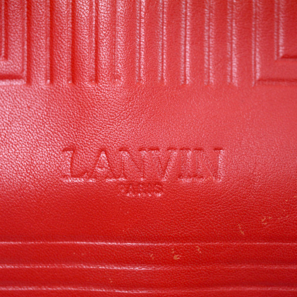 Lanvin 総革ライン柄スクエアショルダー（赤）