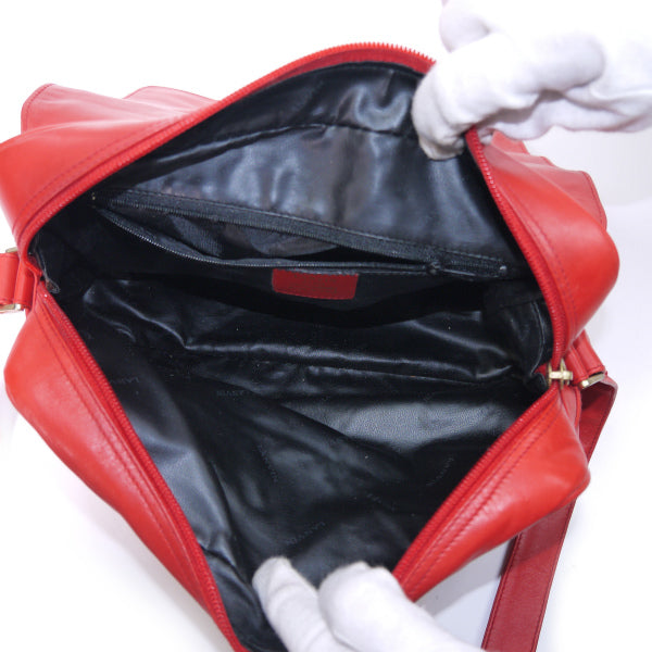 Lanvin 総革ライン柄スクエアショルダー（赤）