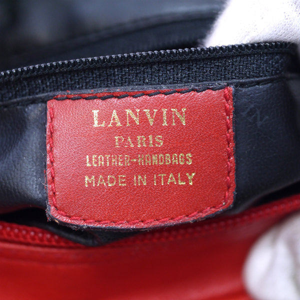 Lanvin 総革ライン柄スクエアショルダー（赤）