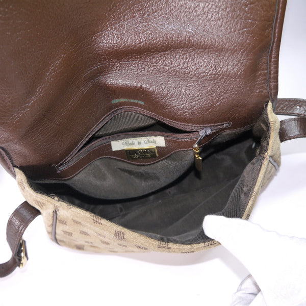 Lanvin ロゴグラム スエード2WAYショルダー（ベージュ）