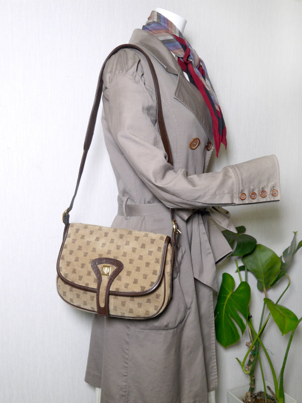 Lanvin ロゴグラム スエード2WAYショルダー（ベージュ）