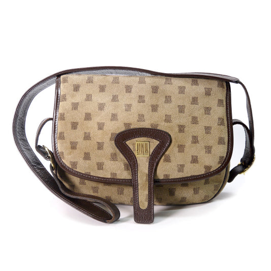 Lanvin ロゴグラム スエード2WAYショルダー（ベージュ）