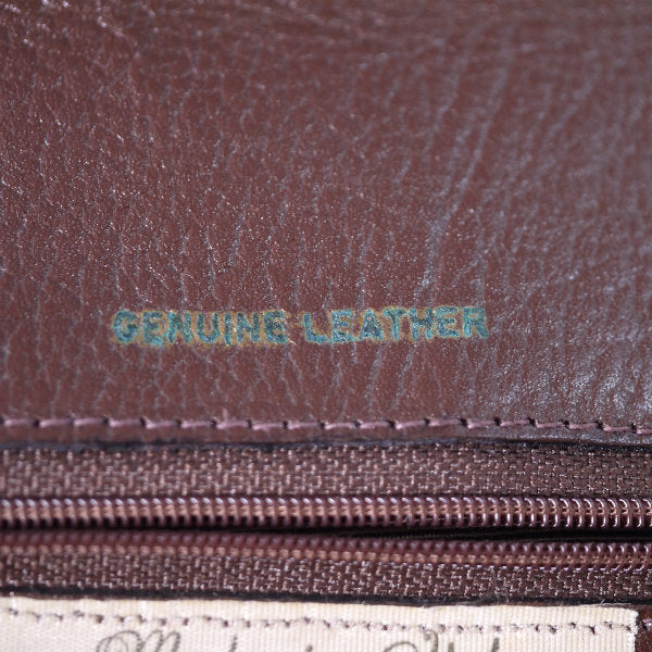 LANVIN　総革がま口ハンドバッグ（ボルドー）