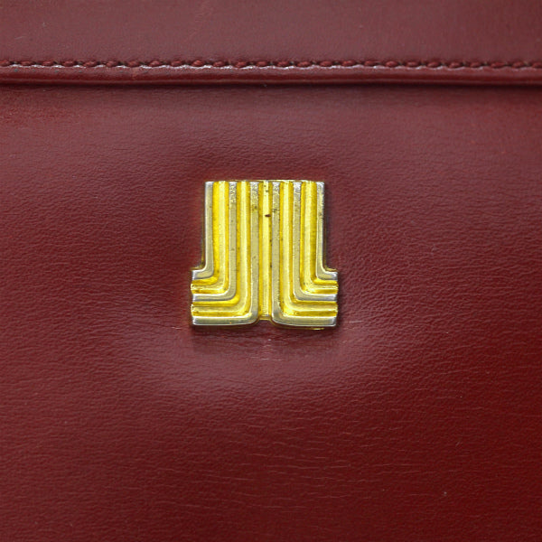 LANVIN　総革がま口ハンドバッグ（ボルドー）
