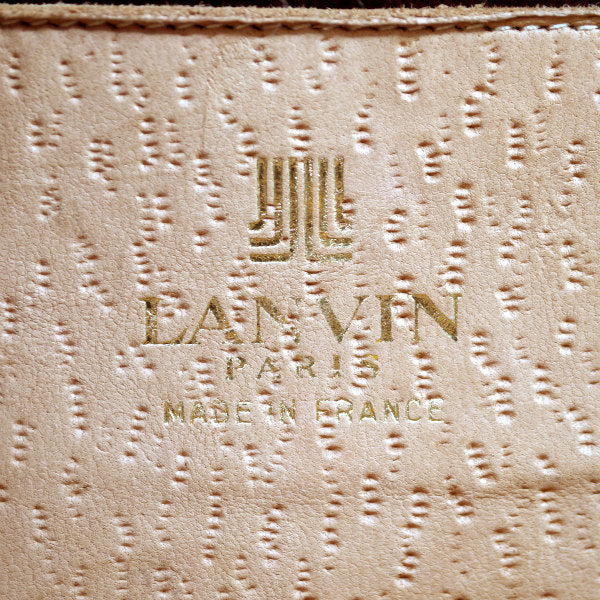 LANVIN　総革がま口ハンドバッグ（ボルドー）