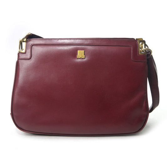 LANVIN　総革がま口ハンドバッグ（ボルドー）