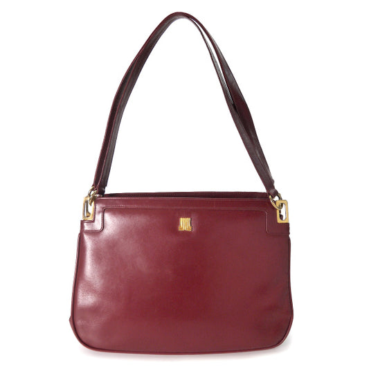 LANVIN　総革がま口ハンドバッグ（ボルドー）