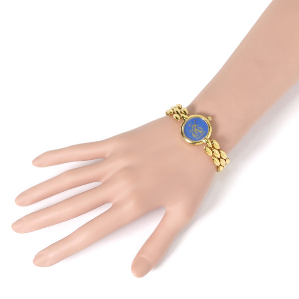 LANVIN　ロゴフェイス ブレスウォッチ（ブルー×ゴールド）