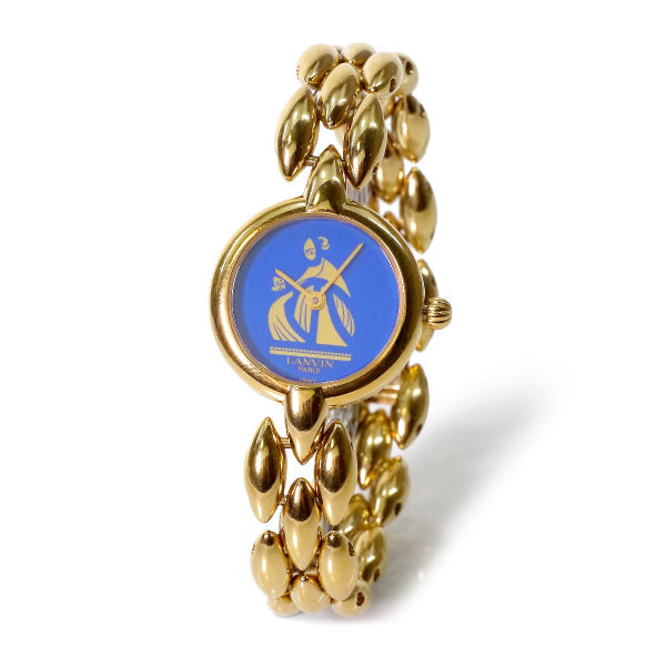 LANVIN　ロゴフェイス ブレスウォッチ（ブルー×ゴールド）