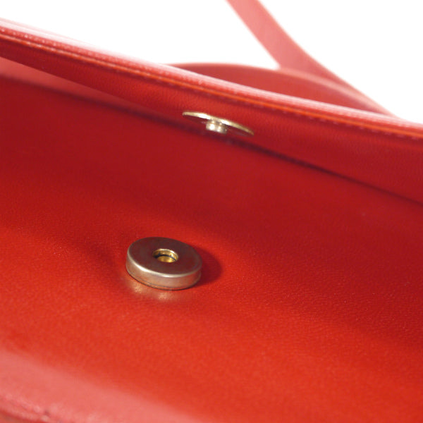 Lanvin 総革ショルダー付きハンドバッグ（赤）