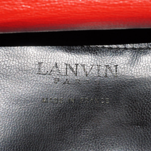 Lanvin 総革ショルダー付きハンドバッグ（赤）
