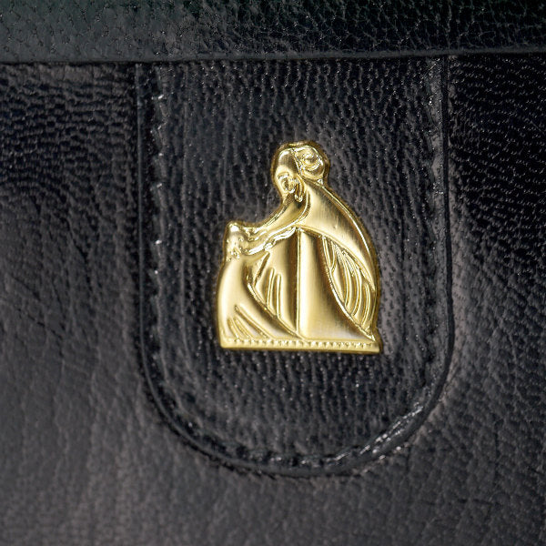 LANVIN ロゴ金具がま口コインケース(黒)