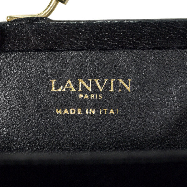 LANVIN ロゴ金具がま口コインケース(黒)