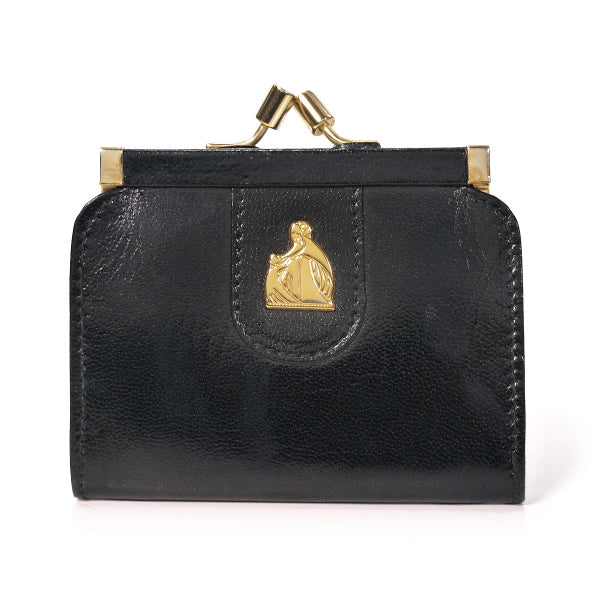 LANVIN ロゴ金具がま口コインケース(黒)
