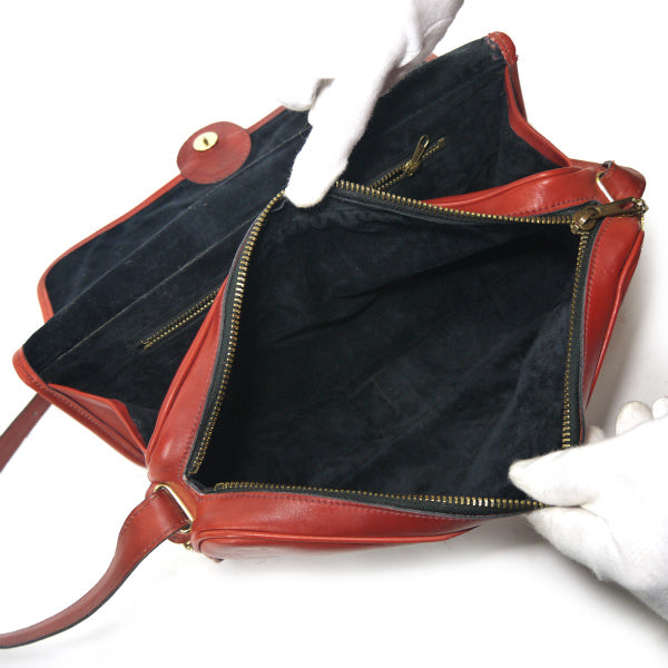 Lanvin ロゴプレート総革ショルダー（赤）