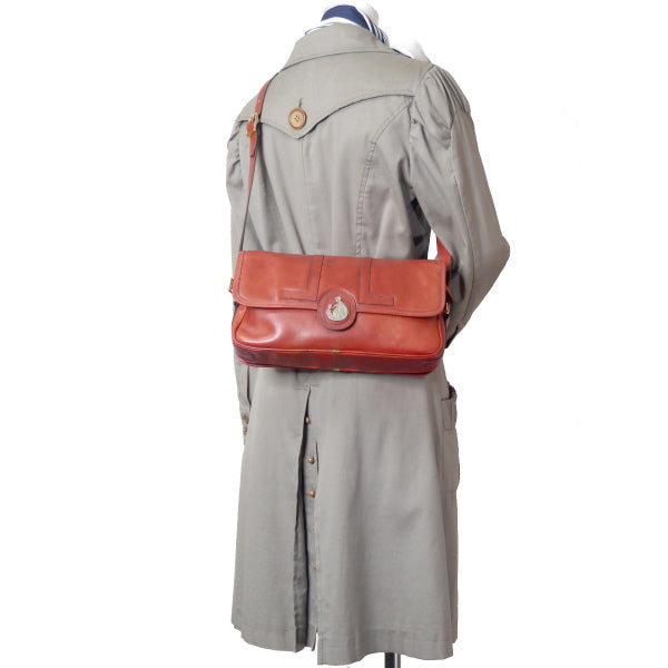 Lanvin ロゴプレート総革ショルダー（赤）