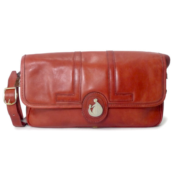 Lanvin ロゴプレート総革ショルダー（赤）