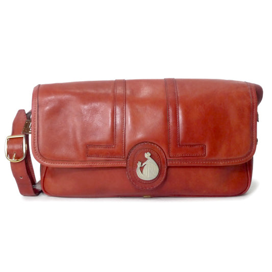 Lanvin ロゴプレート総革ショルダー（赤）